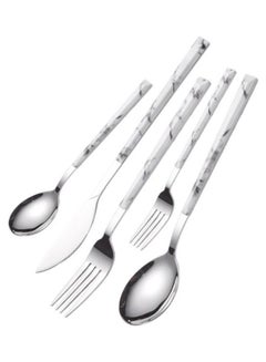 Arabest 5-Piece Flatware And Cutlery Set White 