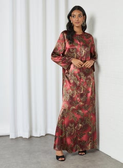 Coco Desert Zip-Up Abaya Dress Bordeaux  - Image 3
