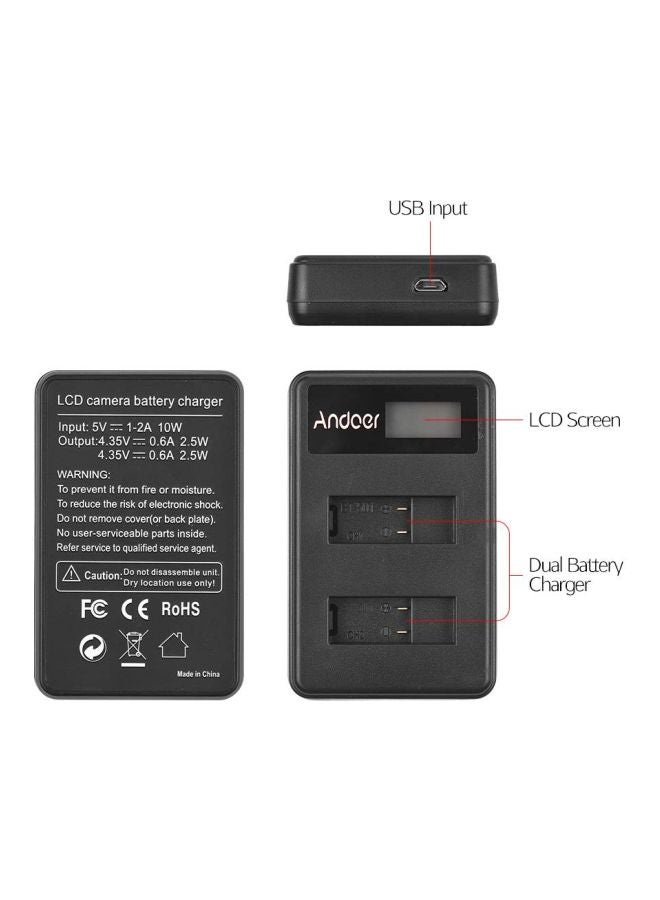 ANDOER Dual LCD Camera Battery Charger For LCD2-Gopro 5 Black - Image 4