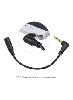docooler EY-S04 3 Pole TRS Female To 4 TRRS Male 90 Degree Right Angled Microphone Adapter Cable Black  - Image 2