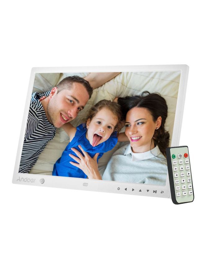 ANDOER 15 Inch Large Screen LED Digital Photo Frame With Motion Detection Sensor Touch Keys, Support Remote Control White  - Image 1
