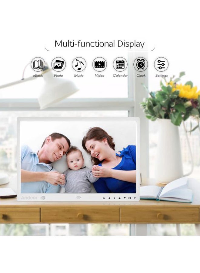 ANDOER 15 Inch Large Screen LED Digital Photo Frame With Motion Detection Sensor Touch Keys, Support Remote Control White  - Image 3