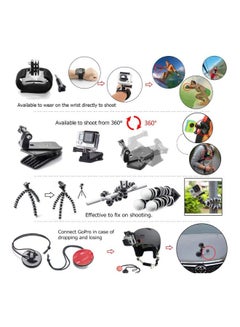 Ozone 25-In-1 Accessories For GoPro Hero 5/4 Set Black/Yellow/Red  - Image 3
