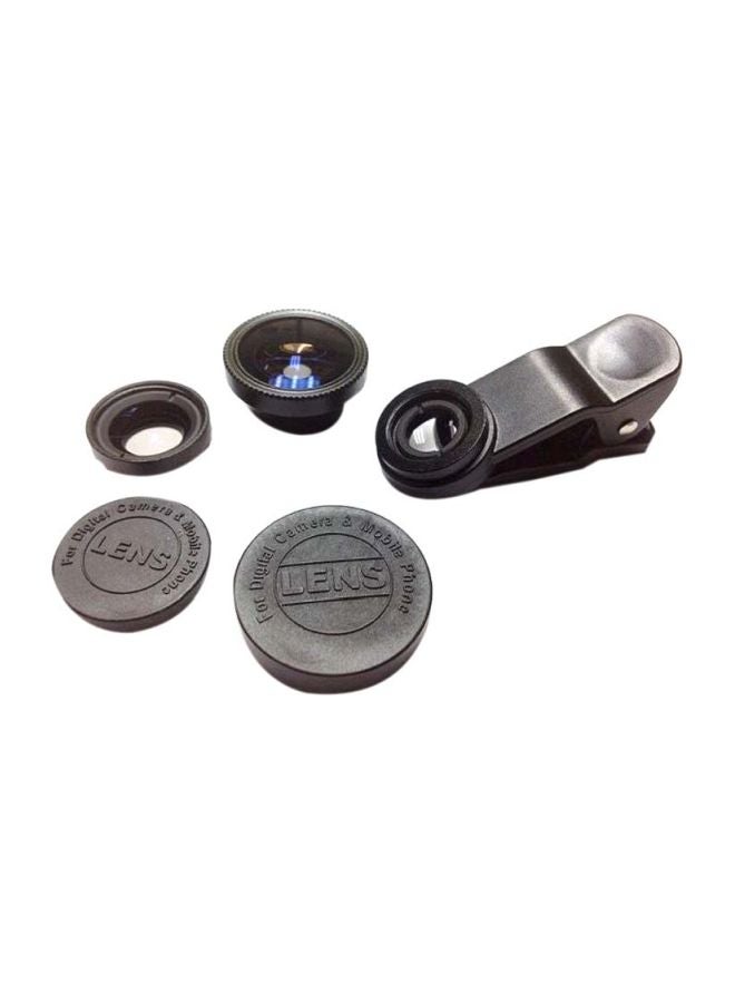 Ozone - 3-In-1 Universal Macro, Wide-angle And Fish-eye Clip Lens For Smartphone Black - Image 1