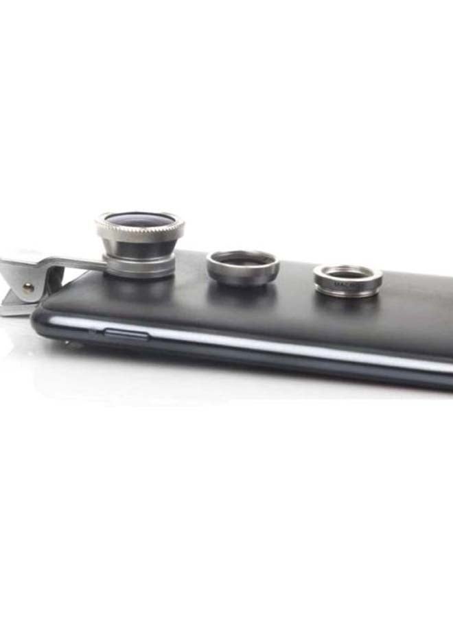 Ozone - 3-In-1 Universal Macro, Wide-angle And Fish-eye Clip Lens For Smartphone Black - Image 1