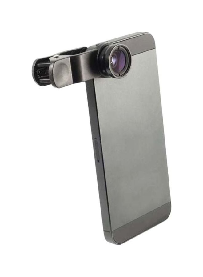 Ozone - 3-In-1 Universal Macro, Wide-angle And Fish-eye Clip Lens For Smartphone Black - Image 1