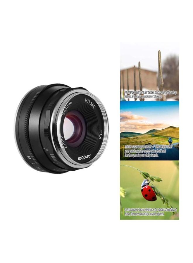 ANDOER 25mm F1.8 Manual Focus Lens 8.1x6.5x6.5cm Black  - Image 5