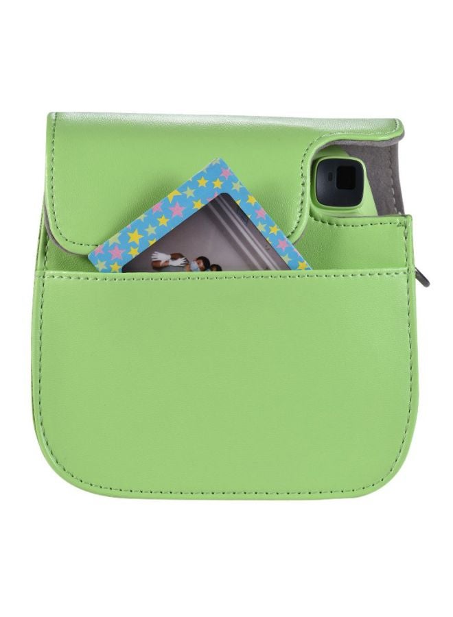 ANDOER PU Instant Camera Case Bag With Strap For Fujifilm Instax Mini 9/8/8+/8s Lime Green  - Image 5