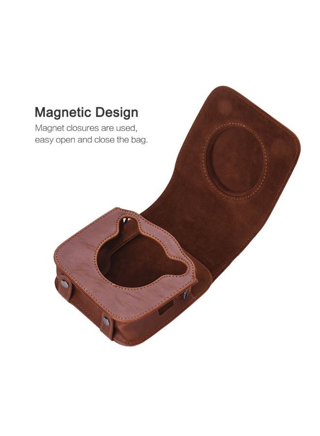 ANDOER PU Leather Camera Case Bag With Adjustable Shoulder Strap Brown  - Image 3