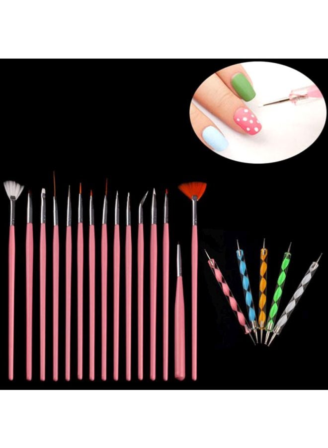 Voberry 20 Piece Nail Art Design Dotting Tools Pink - Image 2