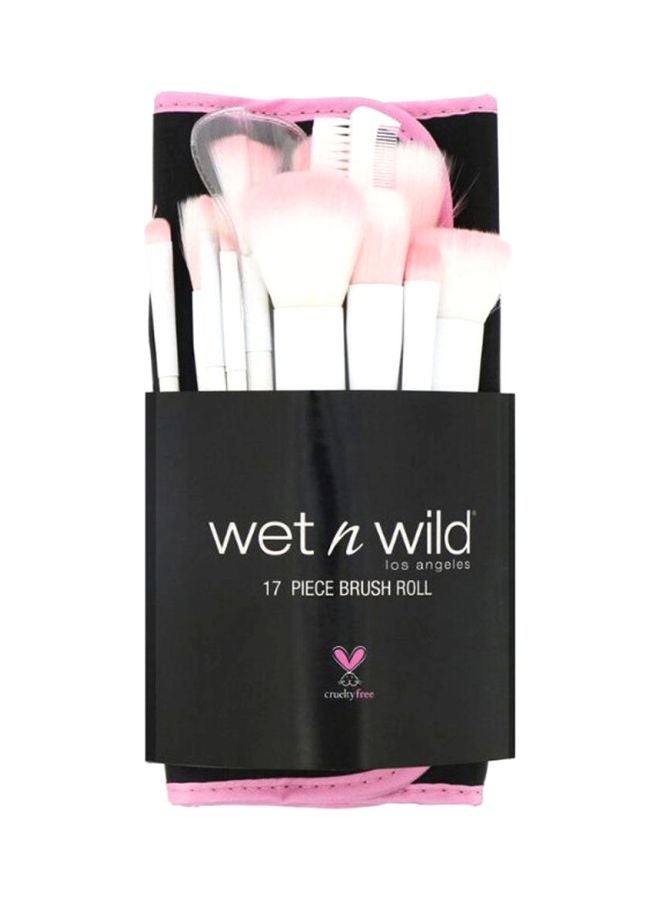 Wet N Wild 17-Piece Makeup Brush Set With Case White/Pink/Black  - Image 2