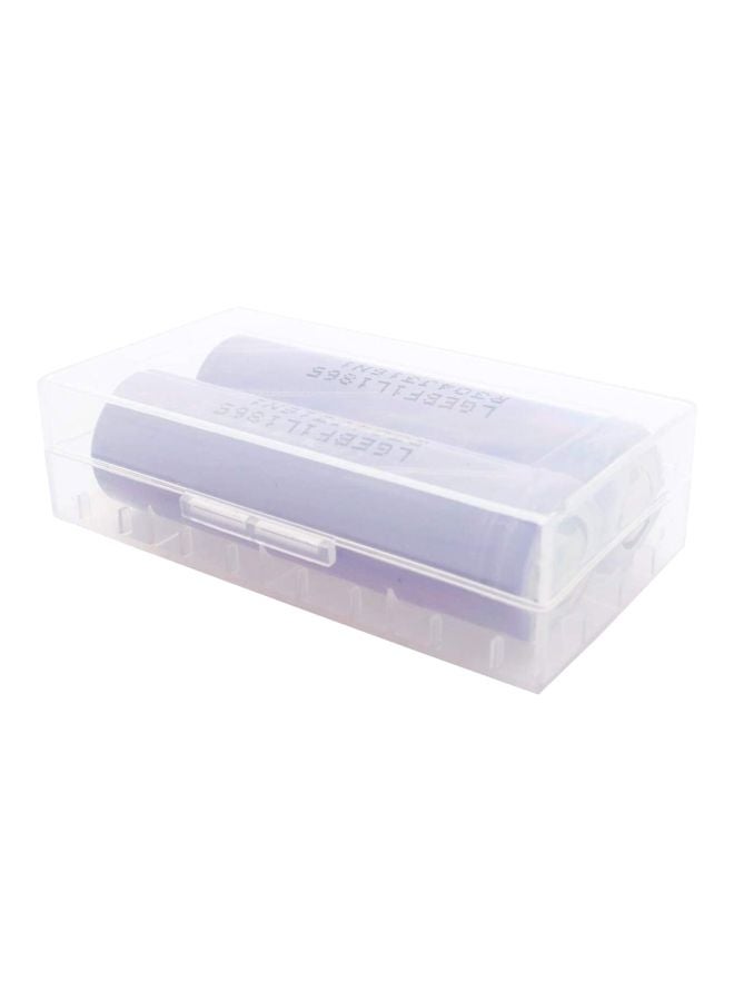 LG - 2Pcs 3.6V 3350Mah 18650 Li-Ion Rechargeable Battery With Case White - Image 1