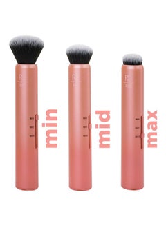 REAL TECHNIQUES By Sam & Nic Custom Complexion 3 in 1 Makeup Brush Grey/Black/Orange  - Image 3