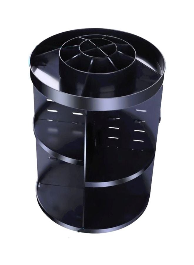 أداة دوارة 360 درجة بتصميم علبة لتنظيم المكياج أسود - Image 1