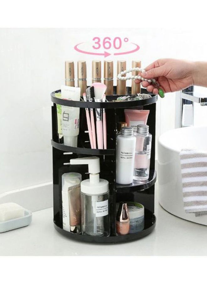 أداة دوارة 360 درجة بتصميم علبة لتنظيم المكياج أسود - Image 2
