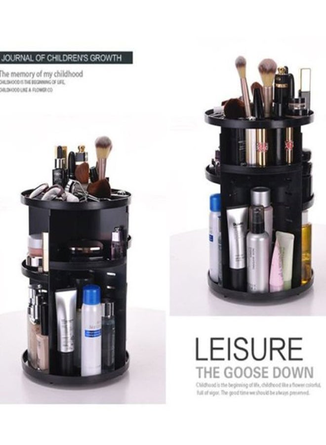 أداة دوارة 360 درجة بتصميم علبة لتنظيم المكياج أسود - Image 3