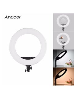 أندوير مصباح حلقي LED للتصوير مزود بإكسسوارات أبيض  - Image 2