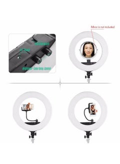 أندوير مصباح حلقي LED للتصوير مزود بإكسسوارات أبيض  - Image 3
