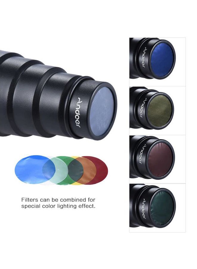 ANDOER - Conical Snoot Light Modifier Blue/Red/Black - Image 1