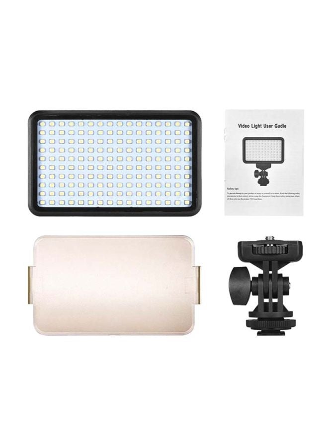 Andoer PAD160 LED Video Light 6000K Dimmable Fill Light Continuous Light Panel 12W CRI90+ with Camera Mount and CT Filter for DSLR ILDC Cameras Light Stand for Small Product Portrait Photography Black/White