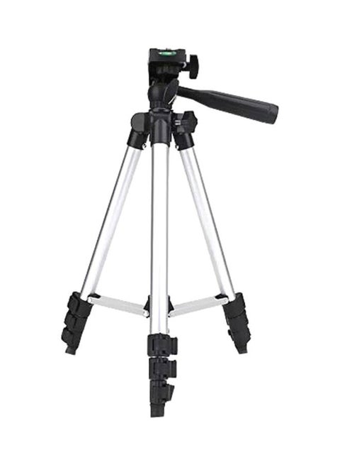 Universal Portable Mobile And Camera Tripod Stand Silver/Black