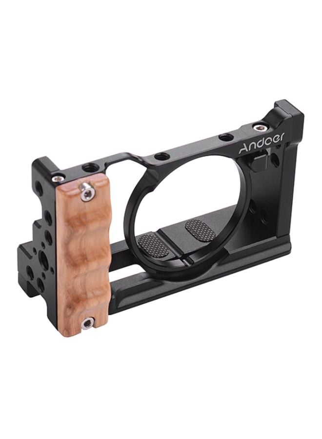 ANDOER Metallic Camera Cage Compatible With Sony RX100 VI/VII Cold Shoe Mount Black/Brown - Image 1