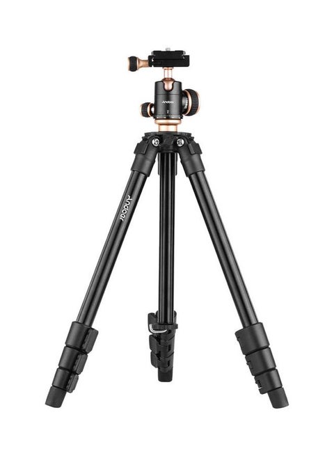 Q160SA Camera Complete Tripods With Panoramic Ballhead Bubble Level Adjustable Height Black/Gold