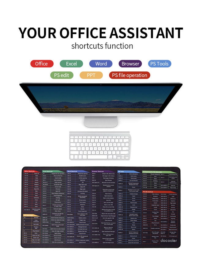 دوكولر لوحة ماوس بطبعة اختصارات لوحة المفاتيح متعدد الألوان - Image 2
