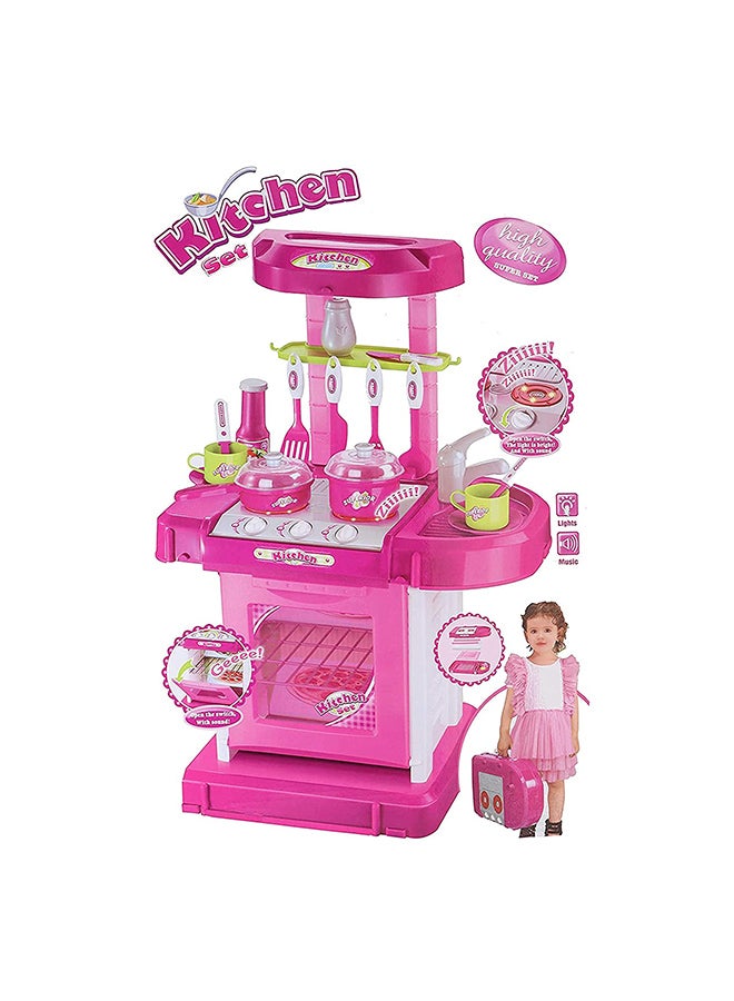 Portable Lightweight Compact Unique Detailed Design Pretend Kitchen Play Set inch  - Image 2
