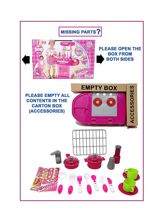Portable Lightweight Compact Unique Detailed Design Pretend Kitchen Play Set inch  - Image 5
