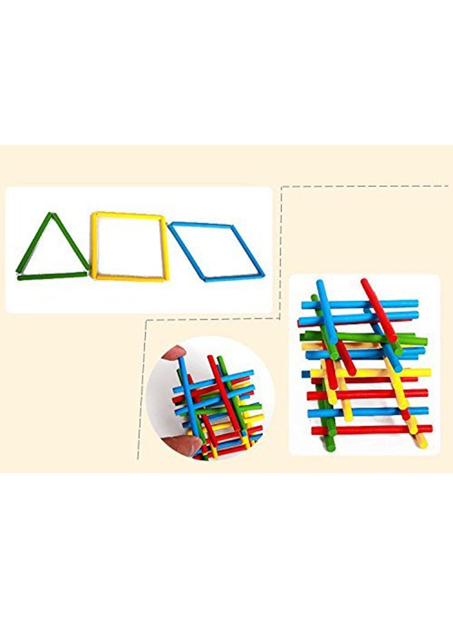 Generic - 70 Pieces Mathematics Learning Toy Box Double Sided Board With 3 Color Chalks And Duster - Image 1