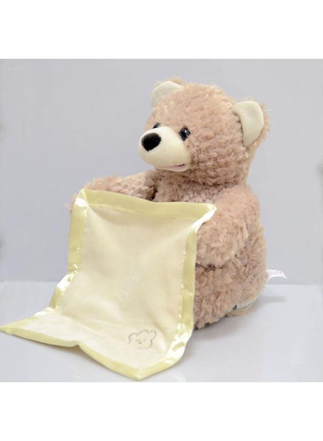 QiaoKai - Electronic Peek A Boo teddy Bear Soft Toy 8x10x12cm 8x10x12cm - Image 1