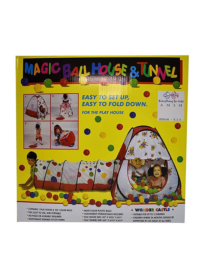 Magic Ball House And Tunnel With 100 Balls 19-L1628 inch