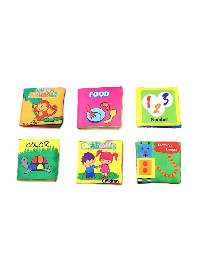 6-Piece Cloth Book Set Digital Printed Filled With Light Soft Filler For Kids 11x10x3cm - v1616647929/N16421340A_1