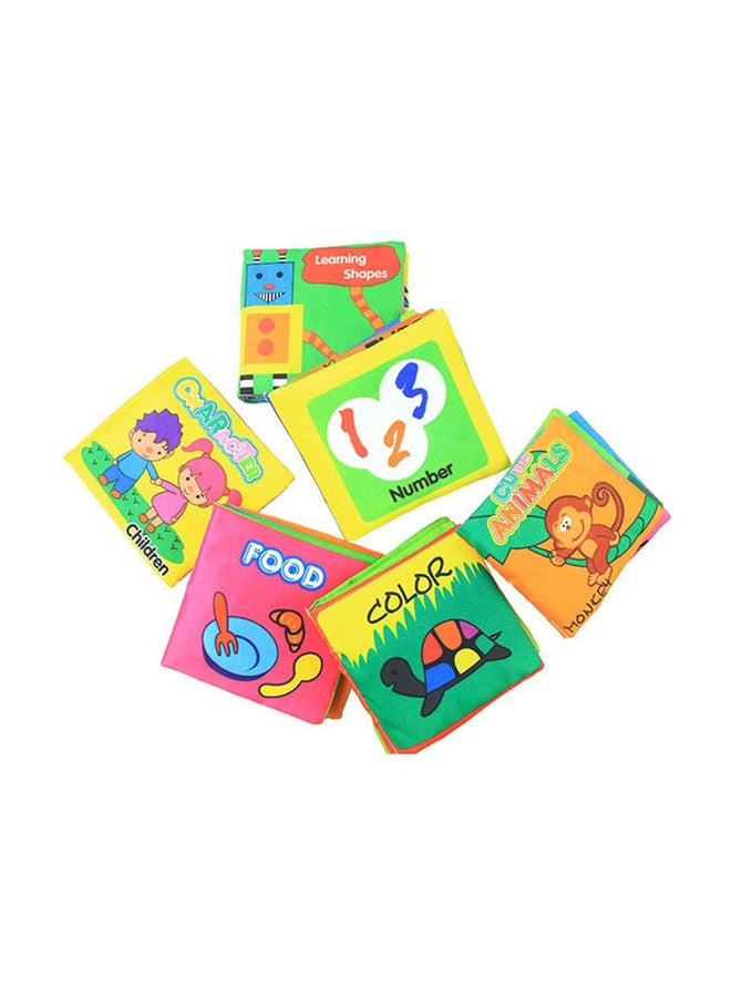 6-Piece Cloth Book Set Digital Printed Filled With Light Soft Filler For Kids 11x10x3cm - v1616647930/N16421340A_2