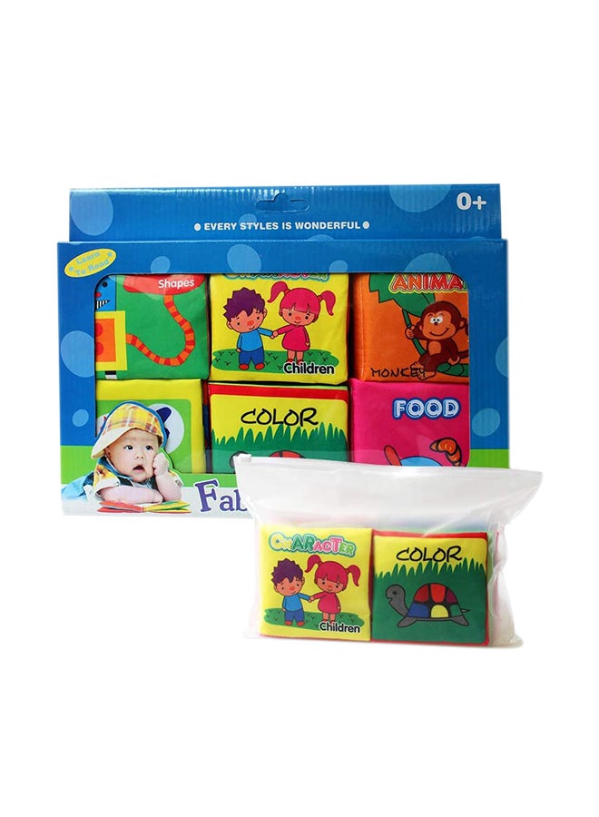 6-Piece Cloth Book Set Digital Printed Filled With Light Soft Filler For Kids 11x10x3cm - v1616647930/N16421340A_3