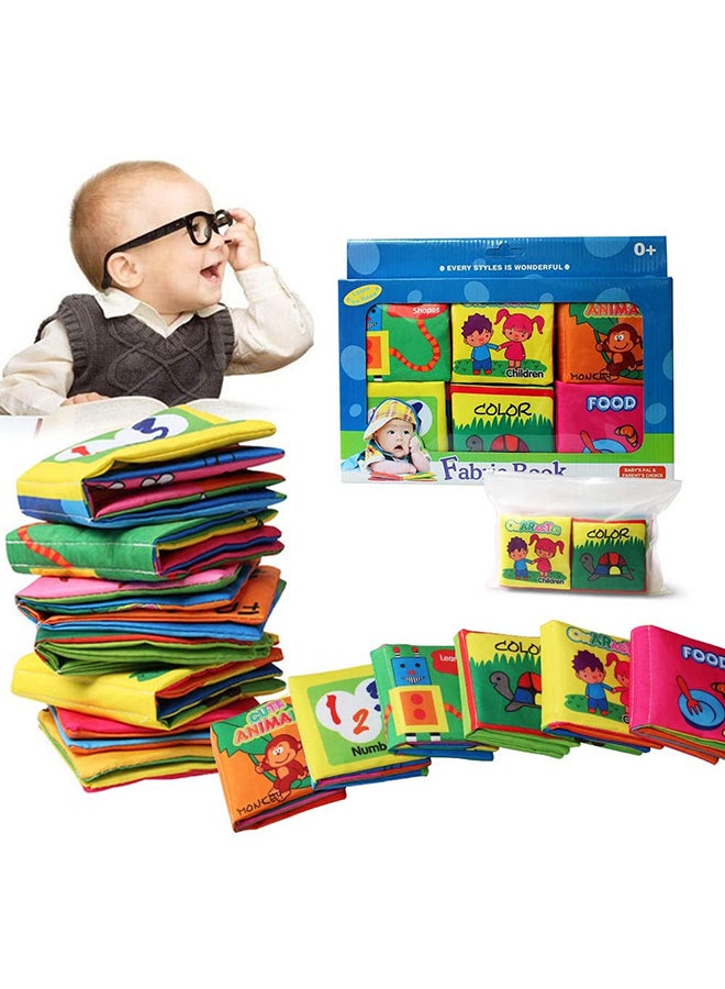 6-Piece Cloth Book Set Digital Printed Filled With Light Soft Filler For Kids 11x10x3cm - v1616647930/N16421340A_5