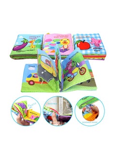 4-Piece Non-Toxic Fabric Educational Baby'S Soft Cloth Books Set With Rustling Sound Crinkle 24x23x5.4cm - v1616647934/N21542844A_4