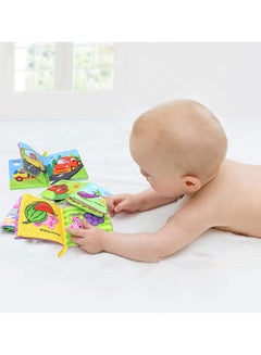 4-Piece Non-Toxic Fabric Educational Baby'S Soft Cloth Books Set With Rustling Sound Crinkle 24x23x5.4cm - v1616647934/N21542844A_8