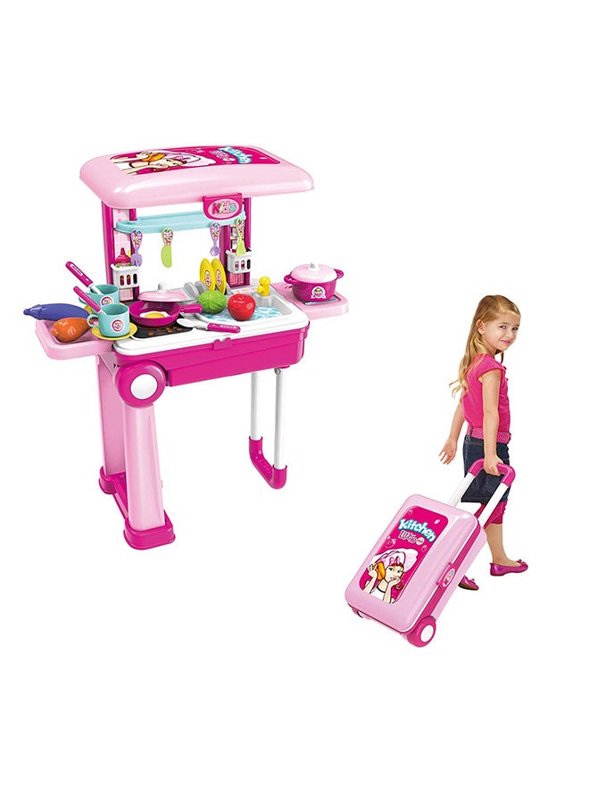 XC Little Chef Kids Deluxe Attractive Kitchen Cook Play Set With Lights And Sound - Image 3