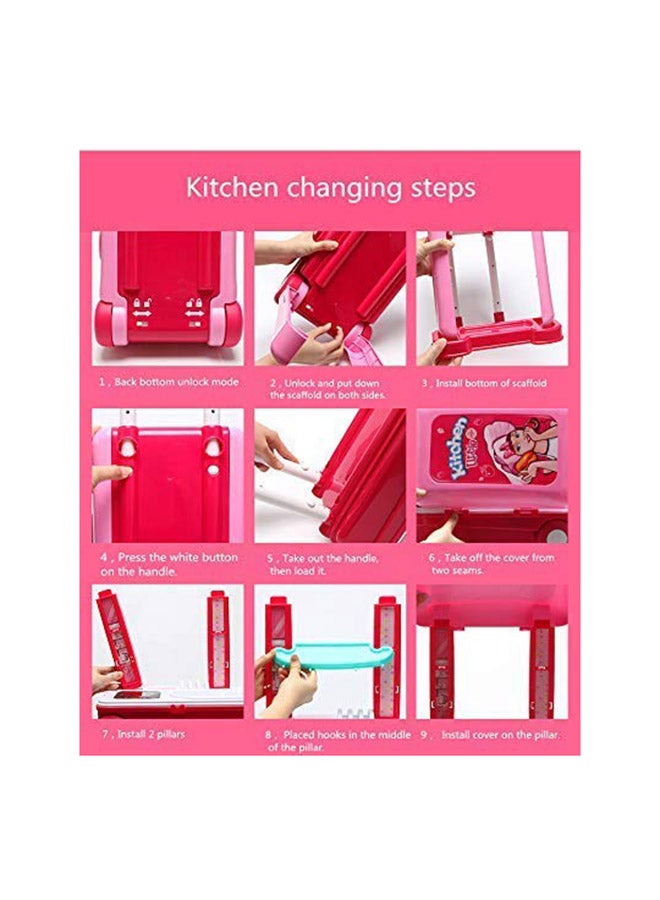 XC Little Chef Kids Deluxe Attractive Kitchen Cook Play Set With Lights And Sound - Image 5