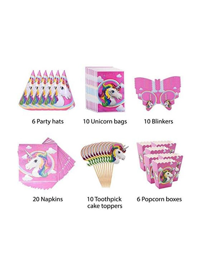 اتش واي مجموعة زينة محمولة خفيفة الوزن لتزيين الحفلات بطبعة يونيكورن مكونة من 103 قطع - Image 3