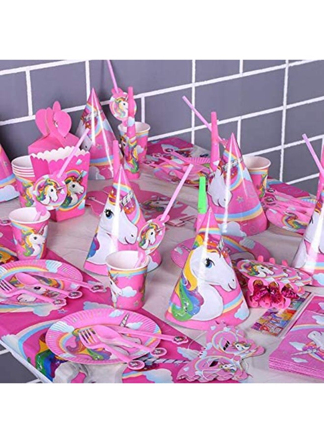 اتش واي مجموعة زينة محمولة خفيفة الوزن لتزيين الحفلات بطبعة يونيكورن مكونة من 103 قطع - Image 5