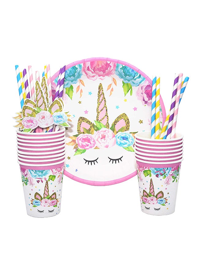 Unicorn Party Supplies Set Tableware Kit Birthday Decorations - Image 1