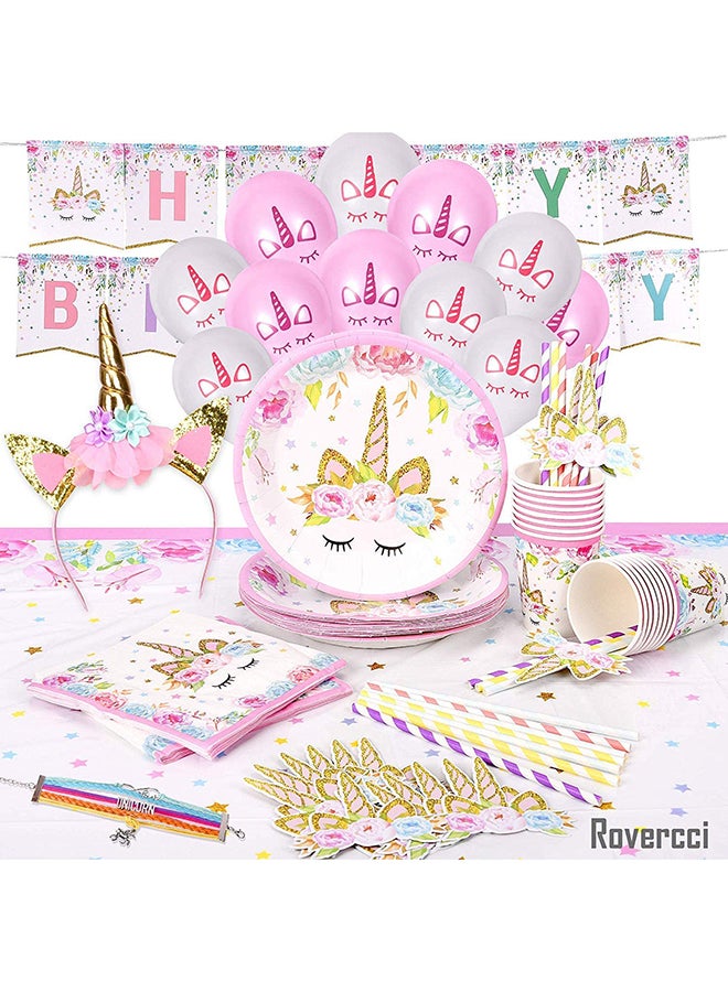 Unicorn Party Supplies Set Tableware Kit Birthday Decorations - Image 2