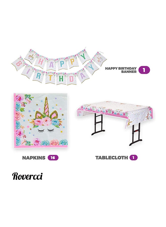 Unicorn Party Supplies Set Tableware Kit Birthday Decorations - Image 5