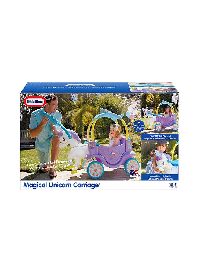 Unicorn Carriage Regular Ride-On Toy Foldable Durable Portable Premium Quality 18.63x32x19.5inch