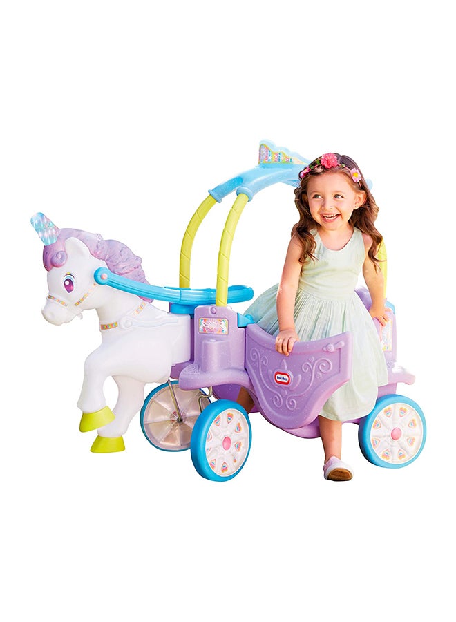 Unicorn Carriage Regular Ride-On Toy Foldable Durable Portable Premium Quality 18.63x32x19.5inch
