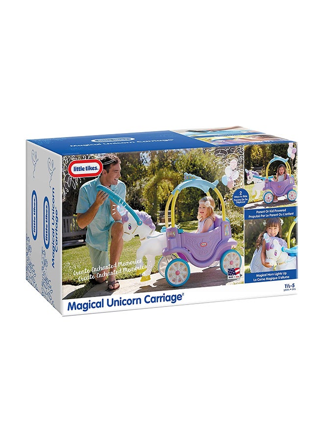 Unicorn Carriage Regular Ride-On Toy Foldable Durable Portable Premium Quality 18.63x32x19.5inch
