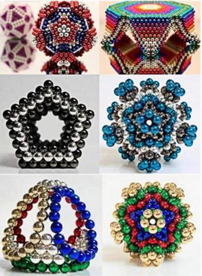 ماركة غير محددة - مجموعة كرات مغناطيسية دائرية من 216 قطعة - متعددة الألوان - Image 1